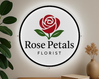 Letrero comercial de acrílico personalizado, letrero con logotipo de acrílico, letrero con logotipo comercial, letrero retroiluminado comercial, letrero para salón, letrero para oficina