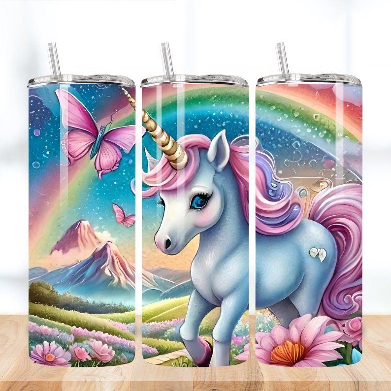 50 3D Unicorn Tumbler Wrap Bundle, 20oz Sublimation Designs, Unicorn Kids Tumbler, Digital Download, Little Girl Tumbler, Unicorn Clipart image 10
