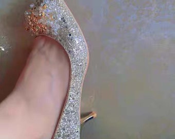 crystal high heels