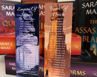 Throne of Glass Tandem Read Bookmarks, Empire of Storms and Tower Of Dawn, Bookmarks, Sarah J. Maas, Fantasy Bookmarks, Bookish Merchandise