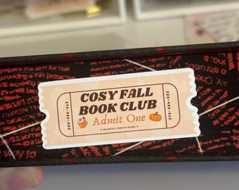 Cosy Fall book Club Sticker, bookish Merch, book lover gift, Kindle Sticker, e-reader, Bookish Sticker, Book lover gift