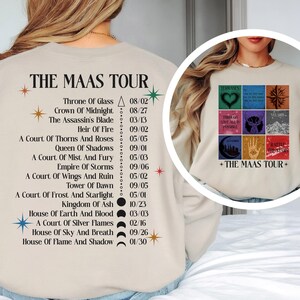 Sarah J Maas-sweatshirt, Maas Tour-merchandise, ACOTAR-sweatshirt, Throne of Glass-merchandise, Crescent City-kleding, leesgrage merchandise, SJM
