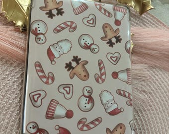 Christmas Cheer-afbeeldingen Kindle-invoeging | Feestelijk kerstontwerp met sneeuwpoppen, zuurstokken, rendieren en koekjes | Accessoire voor boekenliefhebbers