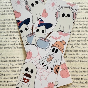 Leuke spookbladwijzer | Ontwerp spookachtig spook | Halloween-bladwijzer voor boekenliefhebbers | Spookachtig planneraccessoire | Leuk briefpapiercadeau