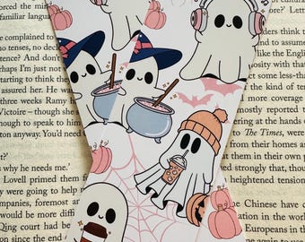 Marcador de Fantasma Fofo | Design Fantasma Assustador | Marcador de Halloween para Amantes de Livros | Acessório de Agenda Fantasmagórica | Presente de Papelaria Fofo