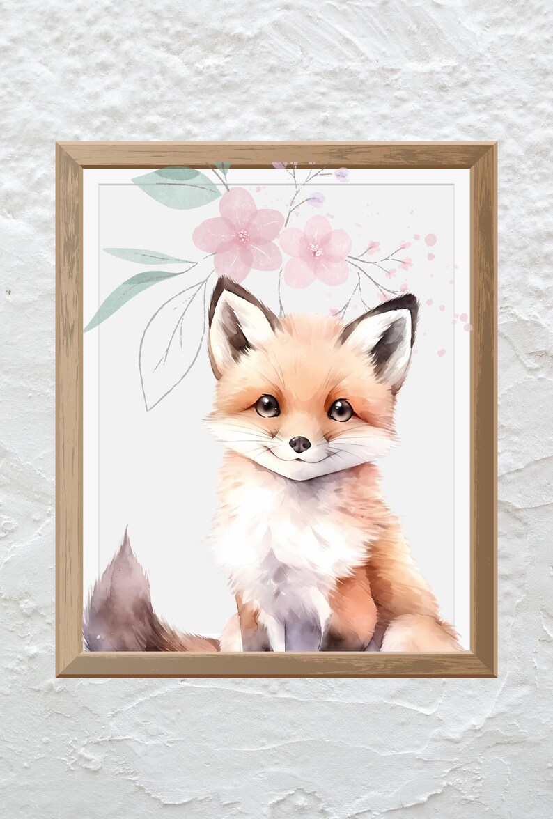 Woodland Nursery Animals Decor Printable Posters, Set of 6 Etsy