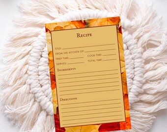 Autumn Recipe Card