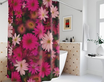 Floral Pink and Purple Flower Shower Curtain