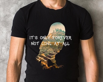 Camiseta unisex de estilo suave de la película Laberinto "Solo es para siempre, no mucho tiempo"
