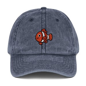 Clownfish Vintage Baseball Cap, Animal Design Hat, Retro Baseball Cap, Summer, Beach Accessories, Safari, Finding Nemo, Cute Animals