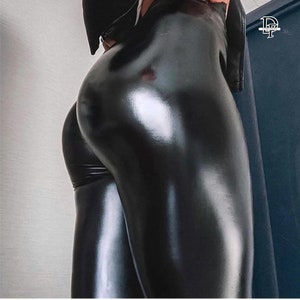 Faux Leather Pants Womens Leggings for Women Tummy Control BDSM