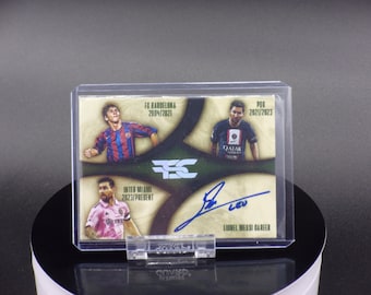 Personalisierte Lionel Messi-Karrierekarte mit Autogramm