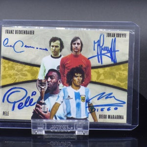 Custom Card Four Signatures (Franz Beckenbauer - Johan Cruyff - Pelé - Maradona)