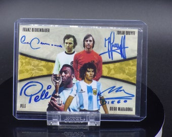 Custom Card Four Signatures (Franz Beckenbauer - Johan Cruyff - Pelé - Maradona)