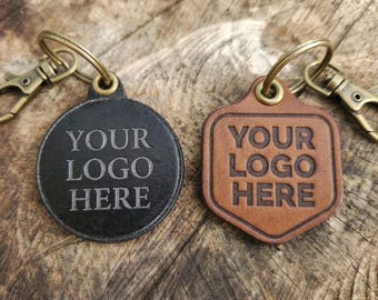 Llavero de cuero personalizable con logotipo o diseño / Llavero comercial personalizado de doble cara / Regalo promocional de empresa / Llavero promocional al por mayor