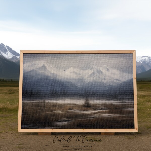 Printable Vintage Oil Painting Style Wall Art - "Whispers of the Wild" - Digital Download Print - Rustic Pastoral Landscape - Nature Decor