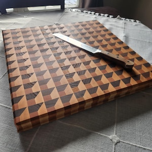 3D Waffle End Grain Cutting Board - Extra Large Maple, Cherry & Walnut Chopping Block