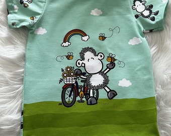 Sweater, T-Shirt, Handmade, turquoise, Shaun the Sheep, Jersey