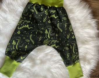 Pump pants, growing pants, pants, baby, girl, boy, motif: dinosaurs, summer sweat, various sizes available