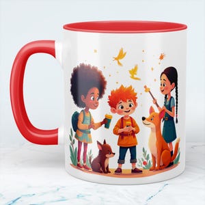 Funny, printed mug with magical animals and characters – the perfect gift for children!
