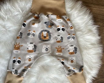 Pump pants, growing pants, pants, baby, girl, boy, motif: zoo animals, summer sweat, various sizes available