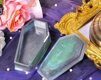 DIY Coffin Mold - Resin Casting Silicone Vampire Coffin DIY Molds Epoxy Jewelry Box Mould W/Cover