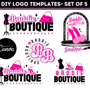 Boutique Logo Design: Logo Package, Canva Logo Design, Business Logo, Canva Templates, Business Branding, Template Bundles, Beauty Logo