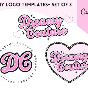 Editable Logo: Pastel Pink Logo, Editable Logo, Retro Logo, Branding Logo, Logo Bundle
