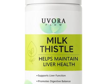 Uvora Milk Thistle Liver Support Capsules: Digestive Health, Antioxidant Supplement (90 Count)