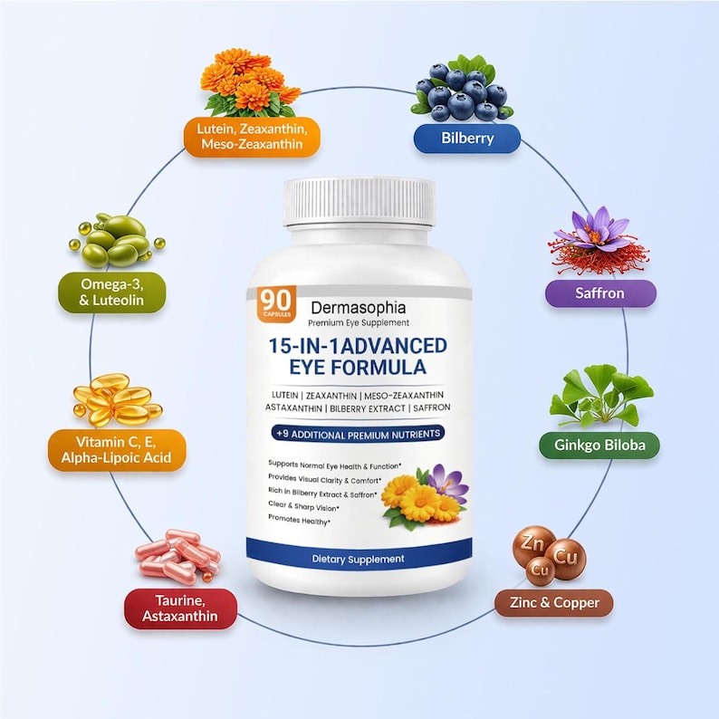 Neurobella 15-in-1 Advanced Eye Formula Nutritional Support Capsules - Containing carotenoids image 2