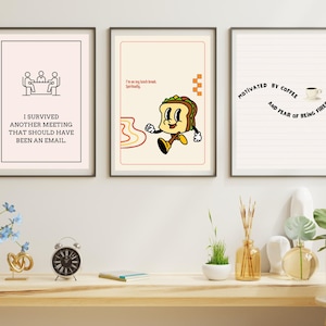 Funny Office Wall Art | Burnout-Inspired Motivational Posters | Digital Download | Work From Home Decor | Printable Quote Pack