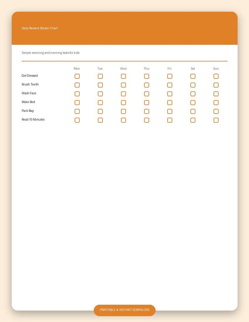 Reward Jar Routine Chart Printable for Kids - Sticker Goal Tracker for ...