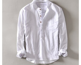 Long Sleeve Linen Shirts | Casual Linen for Men Clothing | Breathable Slim Streetwear