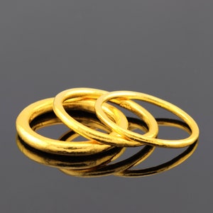 24k Gold Band Ring. 4mm Solid Yellow 9999 Gold Ring. Pure