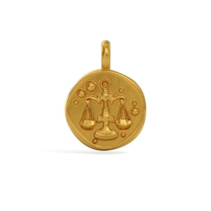 24K Gold Libra Zodiac Pendant. Pure 9999 Fine Gold Handmade Necklace. Unisex Astrology Gift.  Elegant Libra Zodiac Gold Investment Jewelry