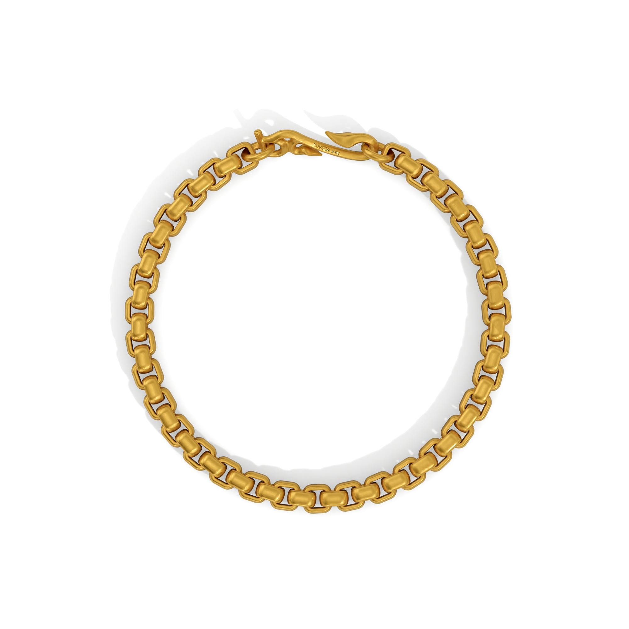24K Solid Gold 5mm Box Bracelet. Handmade Pure 9999 Fine Gold