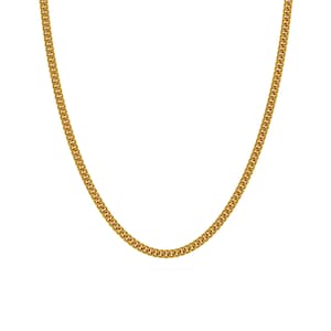 24k Solid Gold Curb Chain 3mm. Pure Gold Curb Link Chain Necklace. 9999 Fine Gold Chain. Minimal Gold Handmade Link Necklace for Men Women
