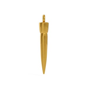 24K Solid Gold Sharp Bullet Pendant. Gold Sharp Bullet Necklace. Pure Gold Large 9999 Fine Gold Sharp Bullet Pendant. Handmade Gold Necklace
