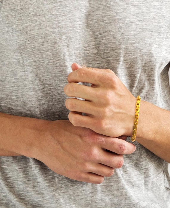 24k gold bracelet- authentic 24 ゴールド- 本物 9999 PURE 24K SOLID YELLOW GOLD 47.51 GRAM FLEXIBLE WIDE