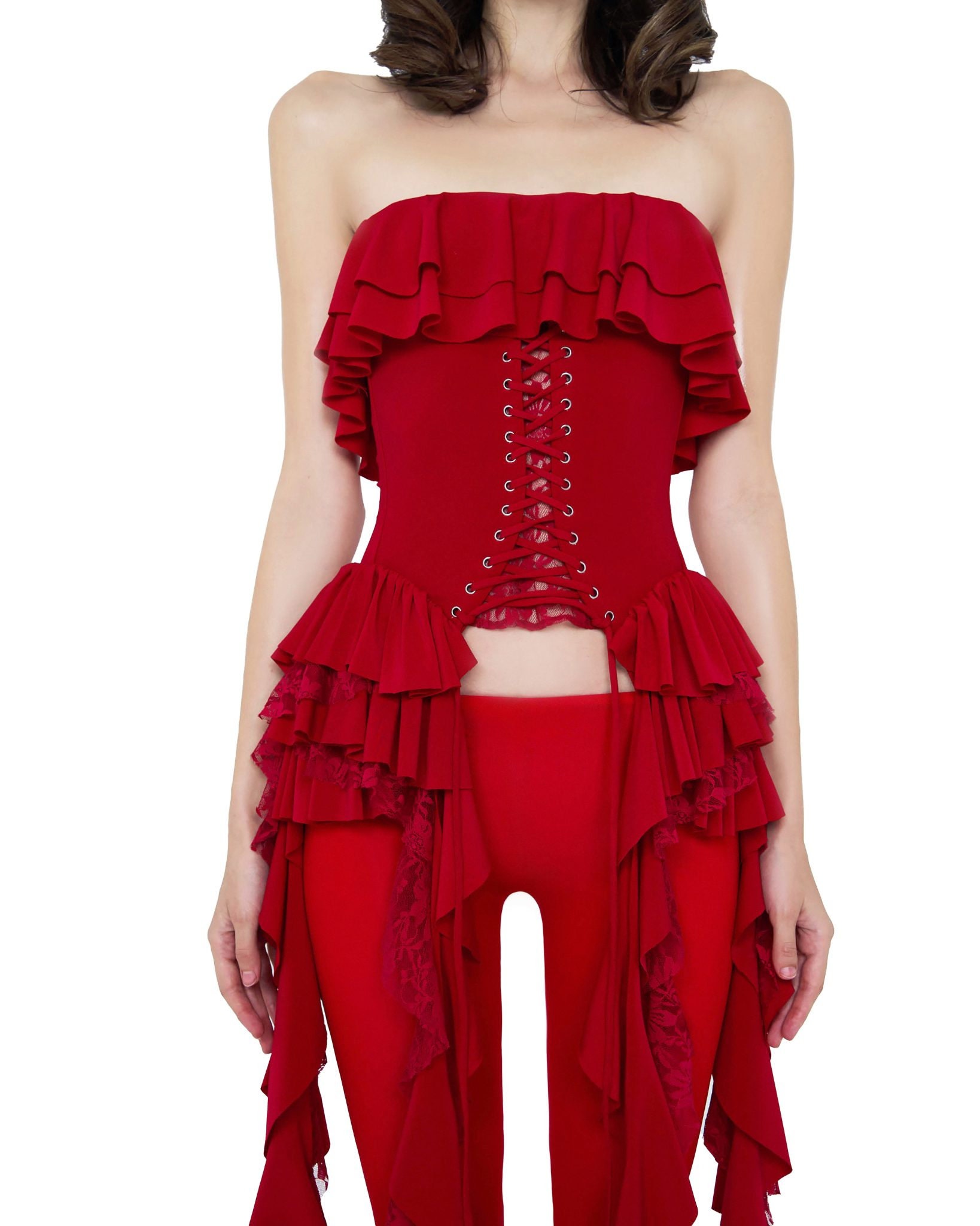 Entice Red Diamante Bustier Corset, Sale & Offers