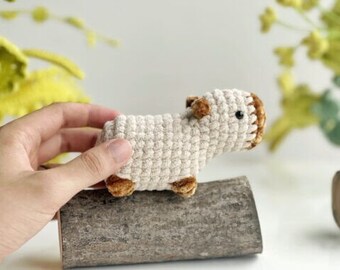 Capybara No Sew Crochet, Crochet Capybara, Crochet Keychain