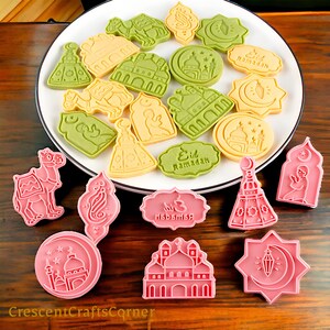 Islamic Biscuit Mold Set of 8 Ramadan Cookie Cutters Cookie Press Cutter For Islamic Cake Decorating Tool Muslim Baking Supplies zdjęcie 2