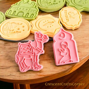 Islamic Biscuit Mold Set of 8 Ramadan Cookie Cutters Cookie Press Cutter For Islamic Cake Decorating Tool Muslim Baking Supplies zdjęcie 3