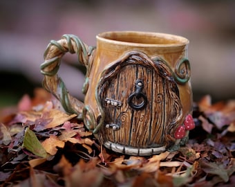 Enchanted Fairy House Mug - Handcrafted Cup with Whimsical Design - 375ml