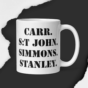 Kiss band, Mark S:t John, Eric Carr, Paul Stanley, Gene Simmons, coffee mug, rock and roll memorabilia, collectible, great gift, simple