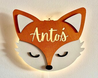 FOX LED LAMP for Kids Personalized, kinderlampe, nursery, Wandlampe, Wandleuchte, Nachtlicht kinder