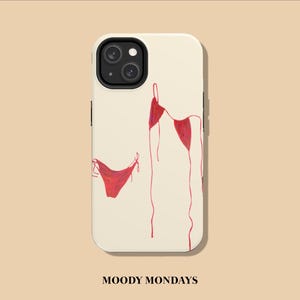 Red Bikini Phone Case Beachy Phonecase Summer Phone Case Beach Collage Phone Case Red Simple Art Phonecase Cool Girl Aesthetic Phone Case