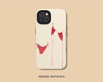 Red Bikini Phone Case Beachy Phonecase Summer Phone Case Beach Collage Phone Case Red Simple Art Phonecase Cool Girl Aesthetic Phone Case