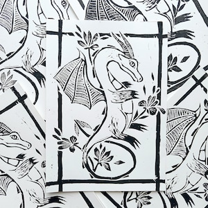 Linogravure Dragon
