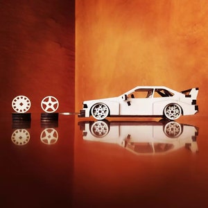 Lasergesneden 3 mm multiplex realistische e36 tuning race JDM sportwagen!